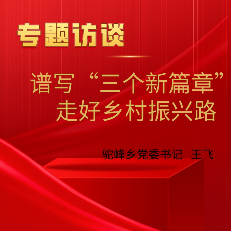 【专题访谈】驼峰乡党委书记王飞：谱写“三个新篇章”  走好乡村振兴路